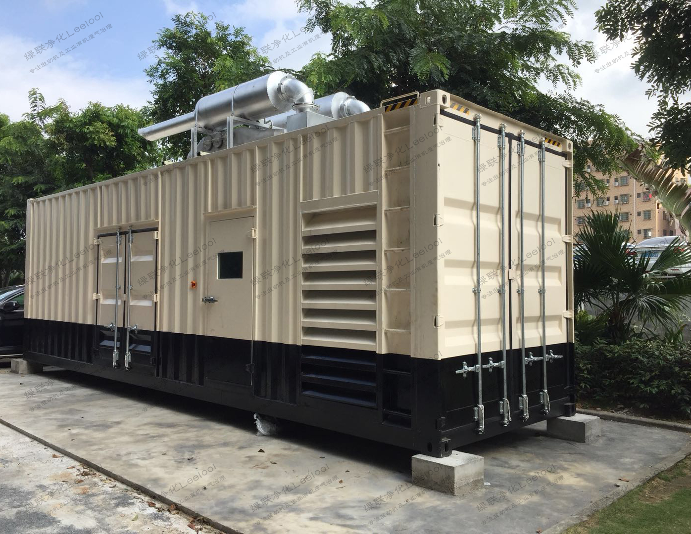 辦公大廈備用柴油發電機組尾氣黑煙凈化器