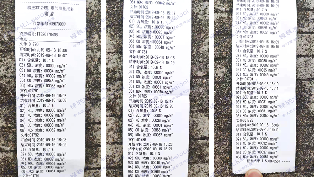 本項目煙氣測量報表 本項目煙氣測量報表